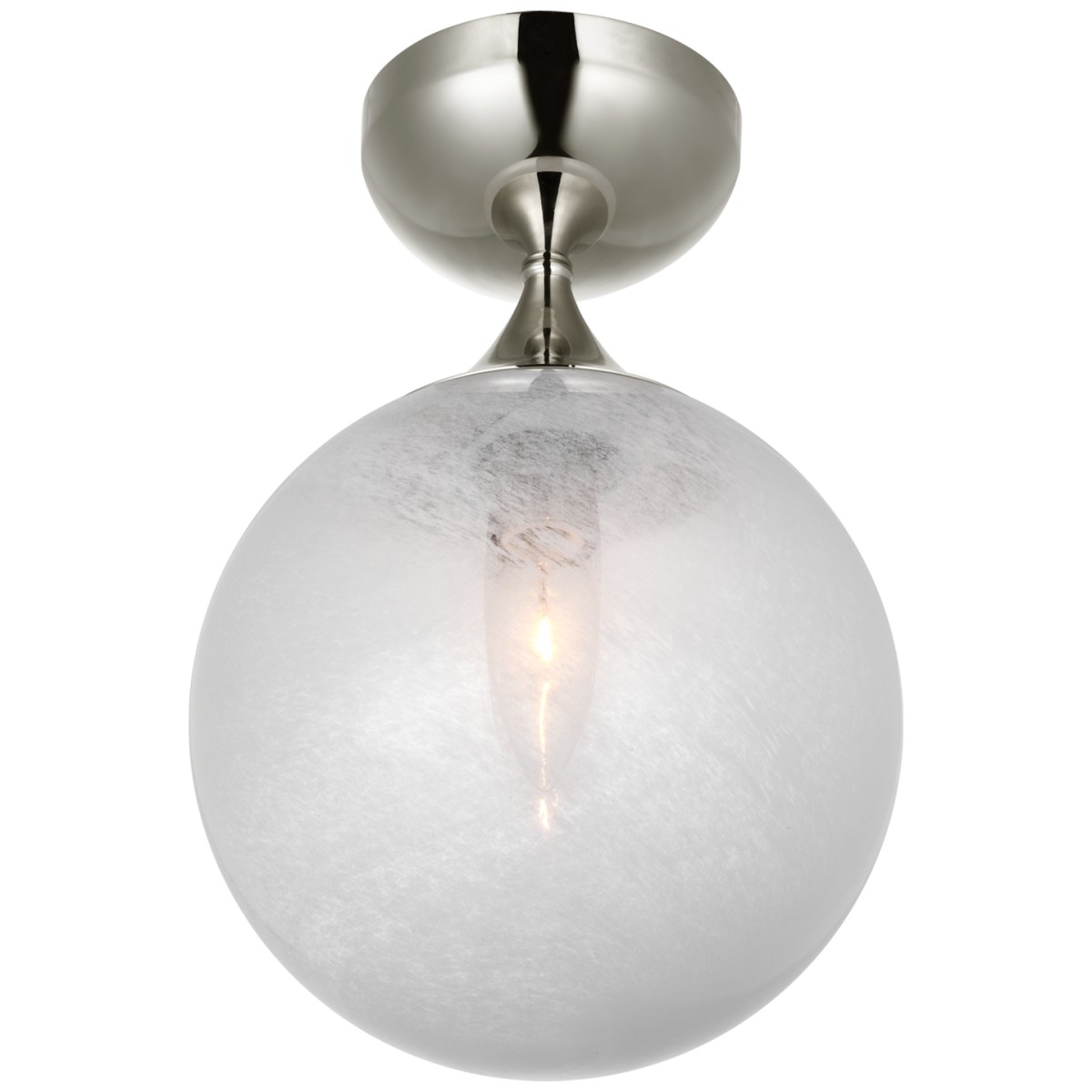Cristol Small Single Flush Mount with White Glass | Highlight image