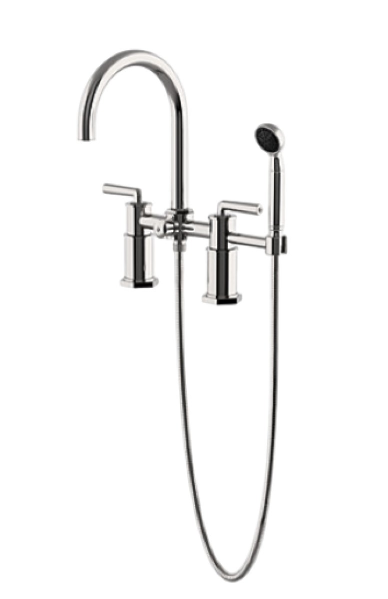 Henry Exposed Deck Mounted Tub Filler With Handshower and Lever Handles | Highlight image