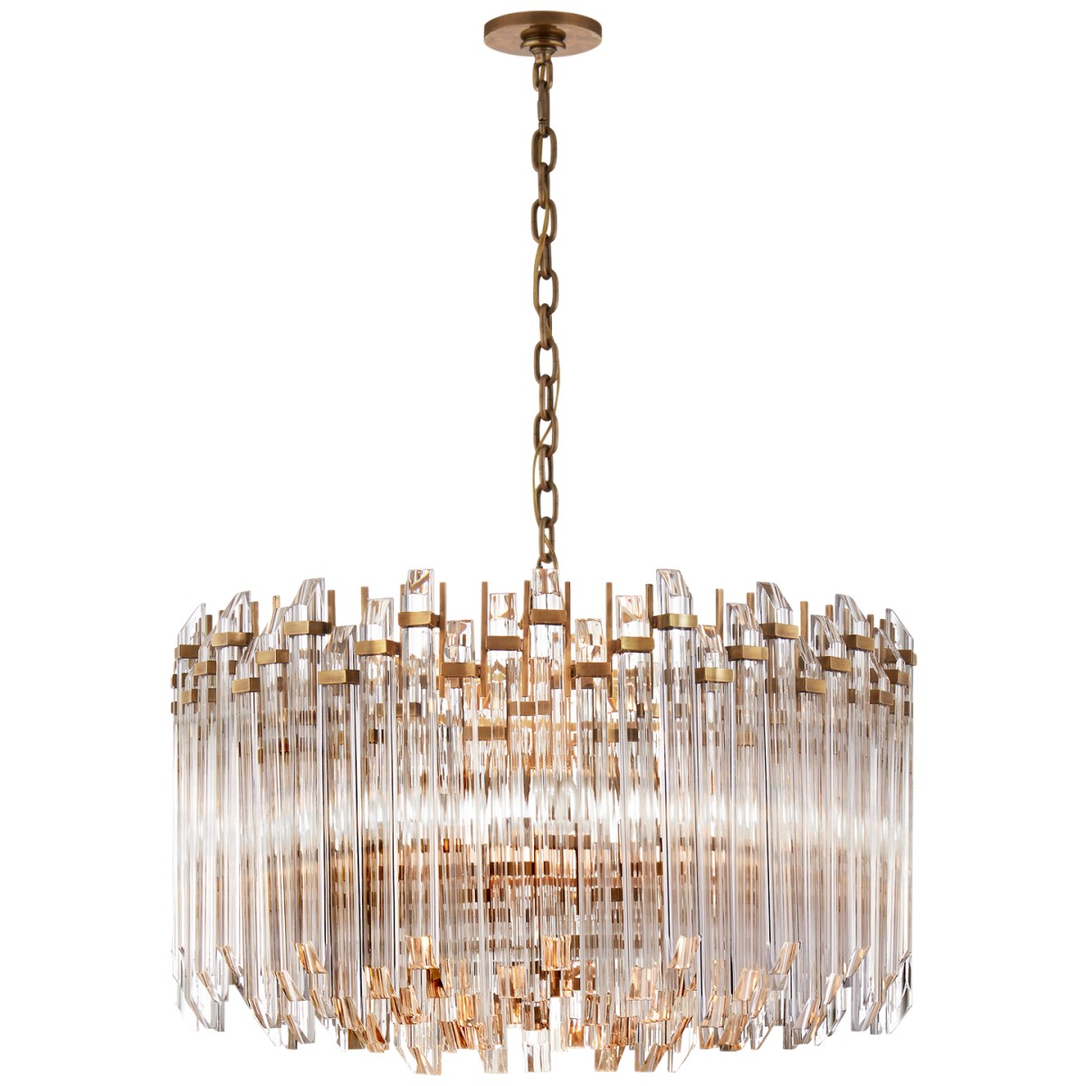 Adele Large Wide Drum Chandelier with Clear Acrylic