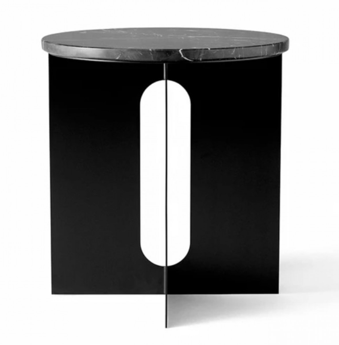 Androgyne Side Table, Steel Base, Marble Top