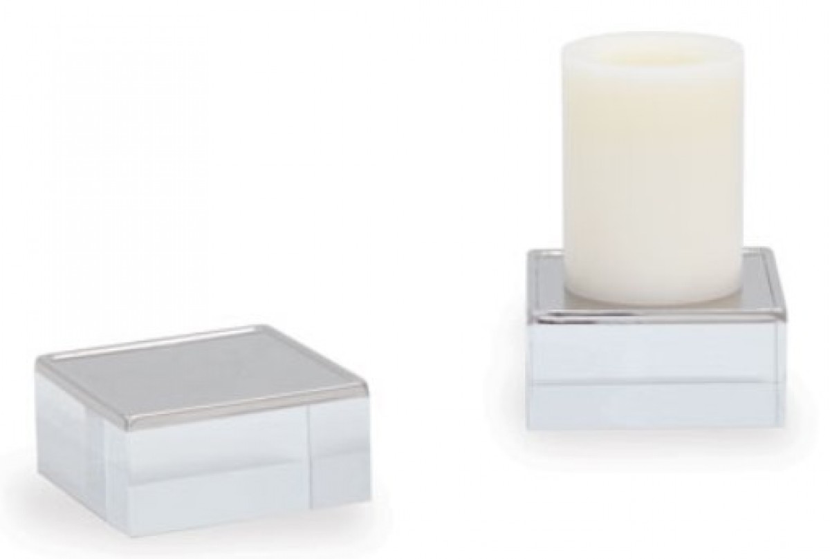 Mod Nickel Square Candleholders (Set of 2)