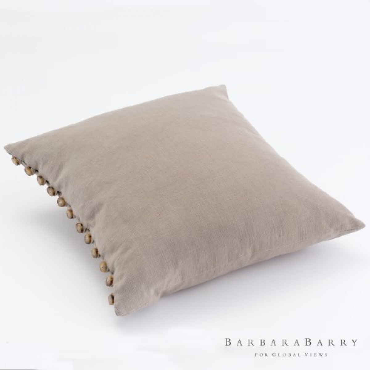 Horn Button Pillow - Bark