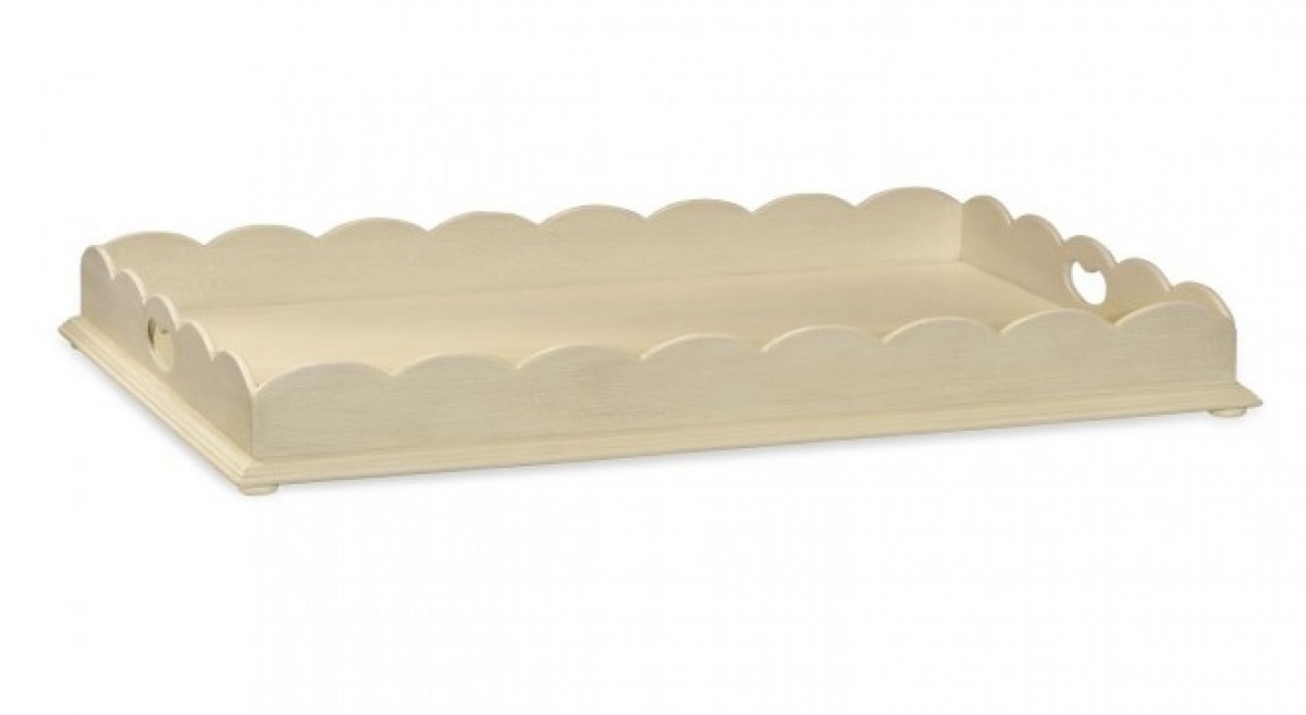 Large Scallopped Linen Tray | Highlight image