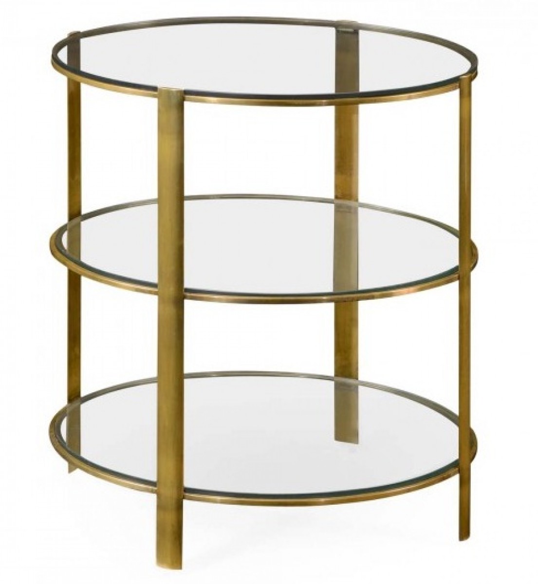Brass & Glass Circular Side Table