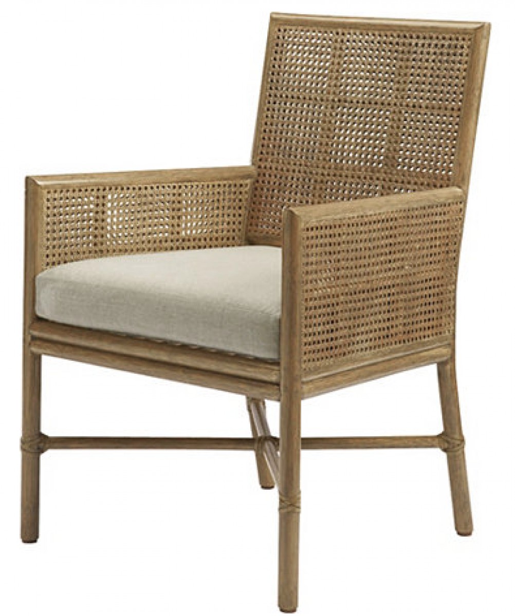 Square Back Caned Arm Chair