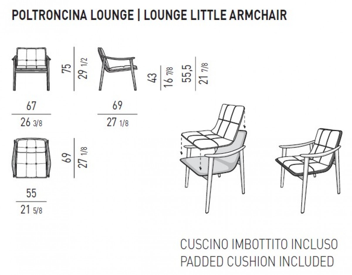 Fynn Saddle-Hide Dining Little Armchair with Padded Cushion, Minotti