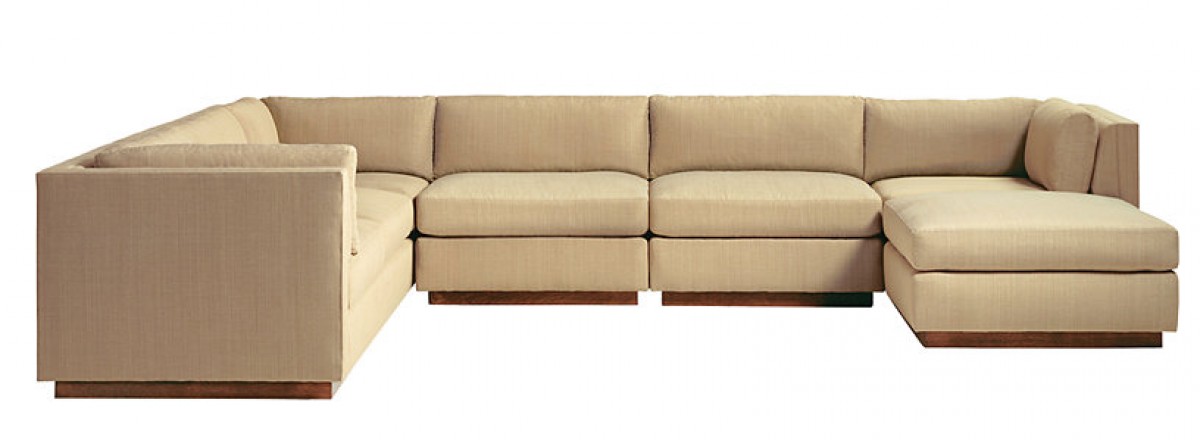 Tuxedo Sectional: 2 Armless Chairs, 2 Corner Chairs, and 1 Ottoman | Highlight image