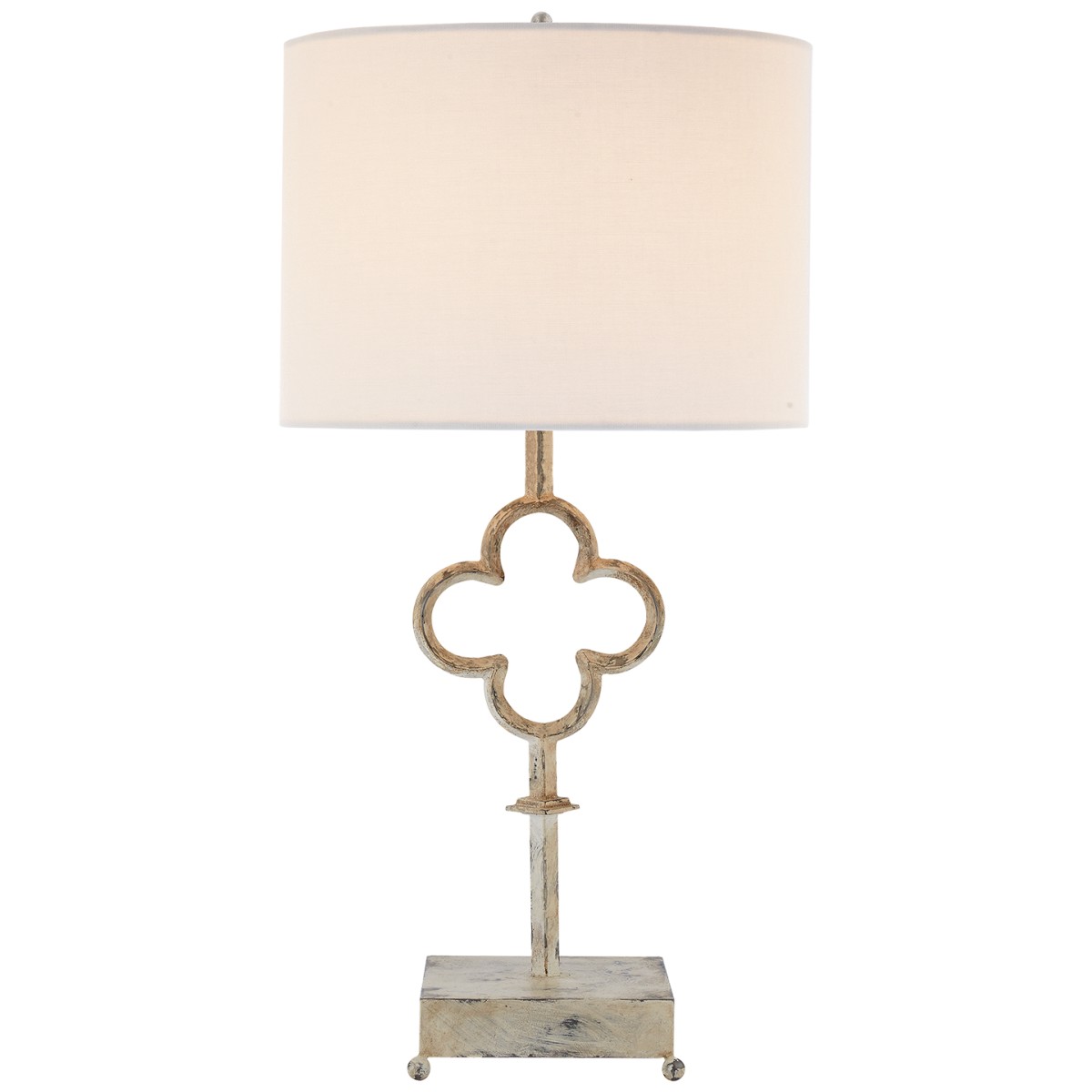 Quatrefoil Table Lamp with Linen Shade | Highlight image