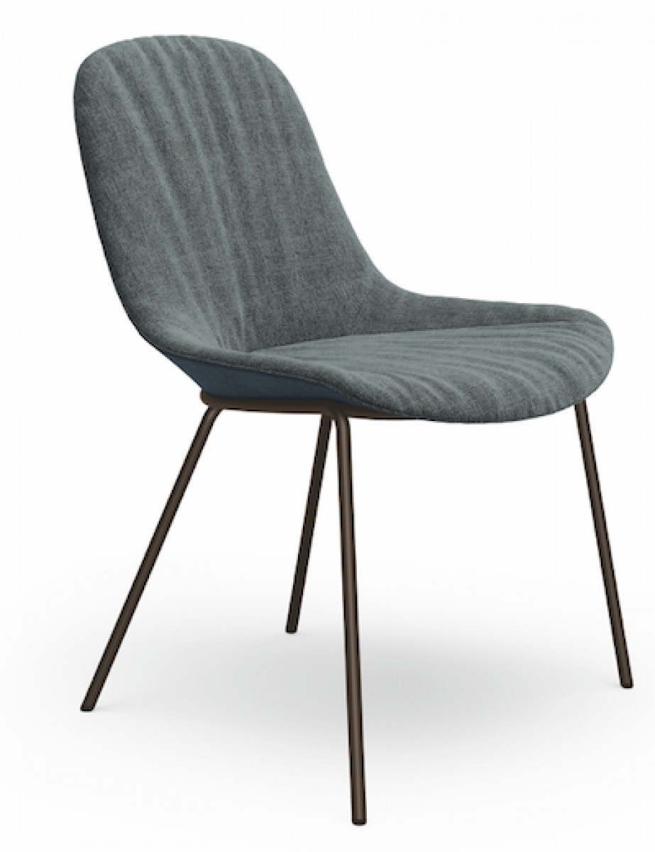 Sheru Chair, Steel Legs, No Arm (Casual Upholstery Look)