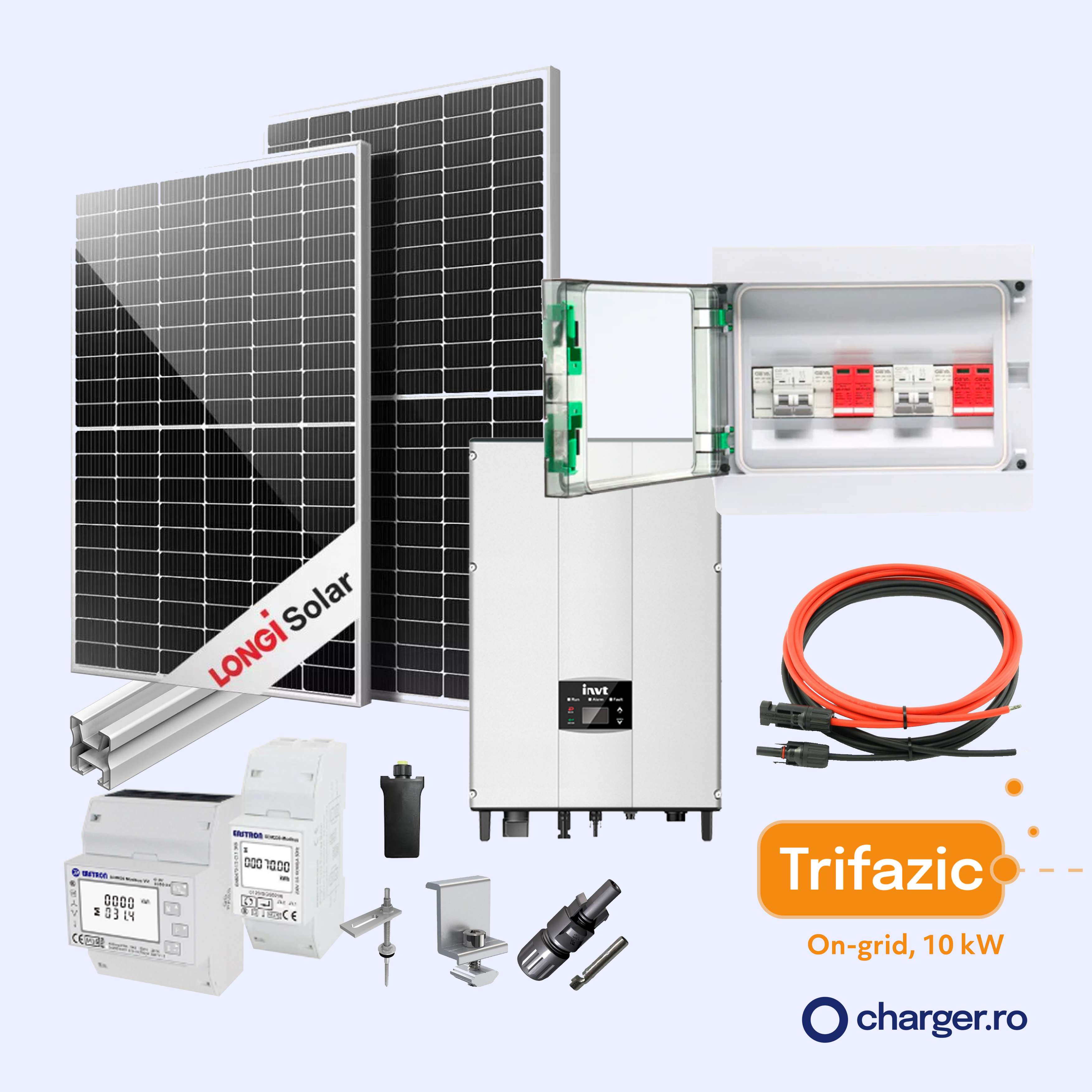Kit Sistem Fotovoltaic 10 kW - On grid, trifazic