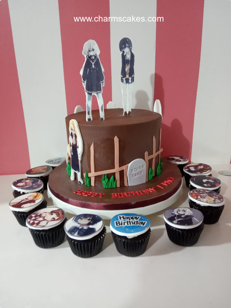 Zombie Saga Anime Custom Cake
