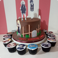 Zombie Saga Anime Custom Cake