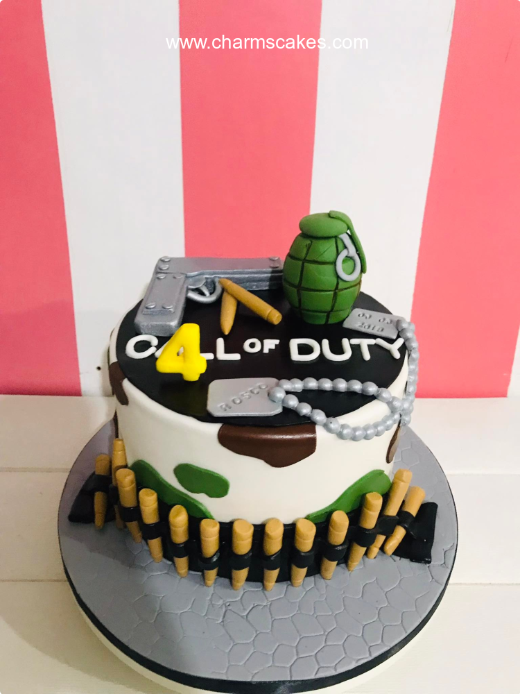 COD - Call for Duty Army Soldiers & Police Custom Cake
