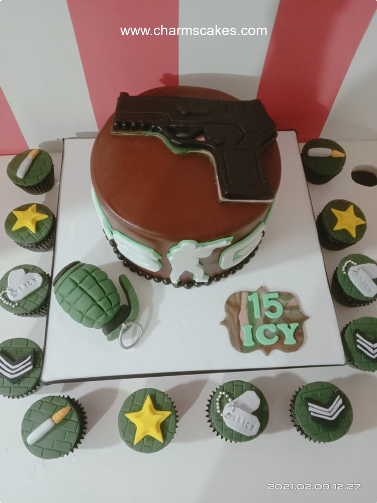 Icy Army Soldiers & Police Custom Cake