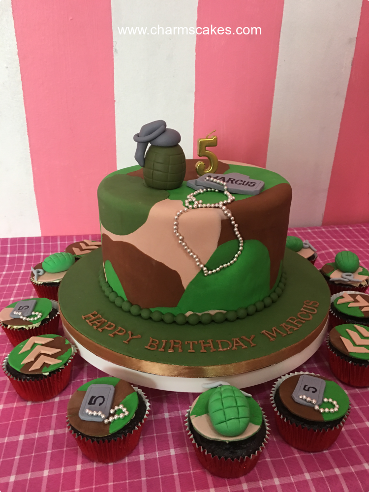 Camouflage Army Soldiers & Police Custom Cake