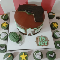 Icy Army Soldiers & Police Custom Cake