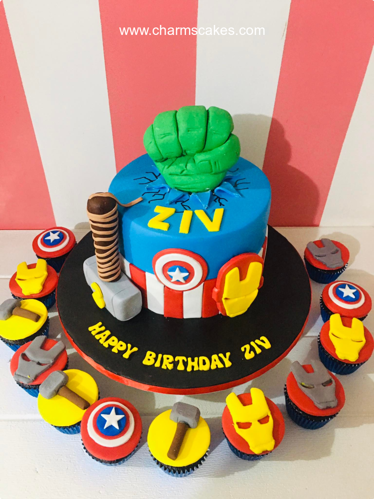 Ziv's Avengers Custom Cake