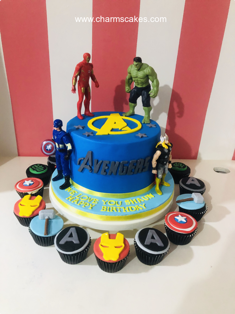 Blue Avengers Avengers Custom Cake