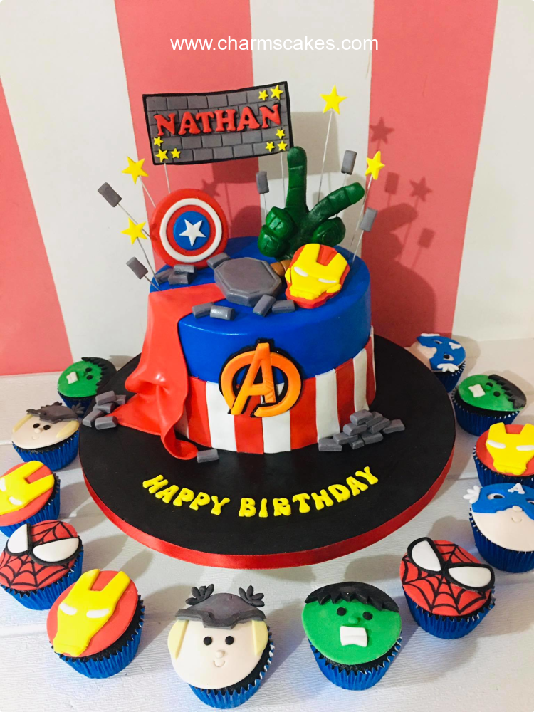 Nathan's Avengers Custom Cake