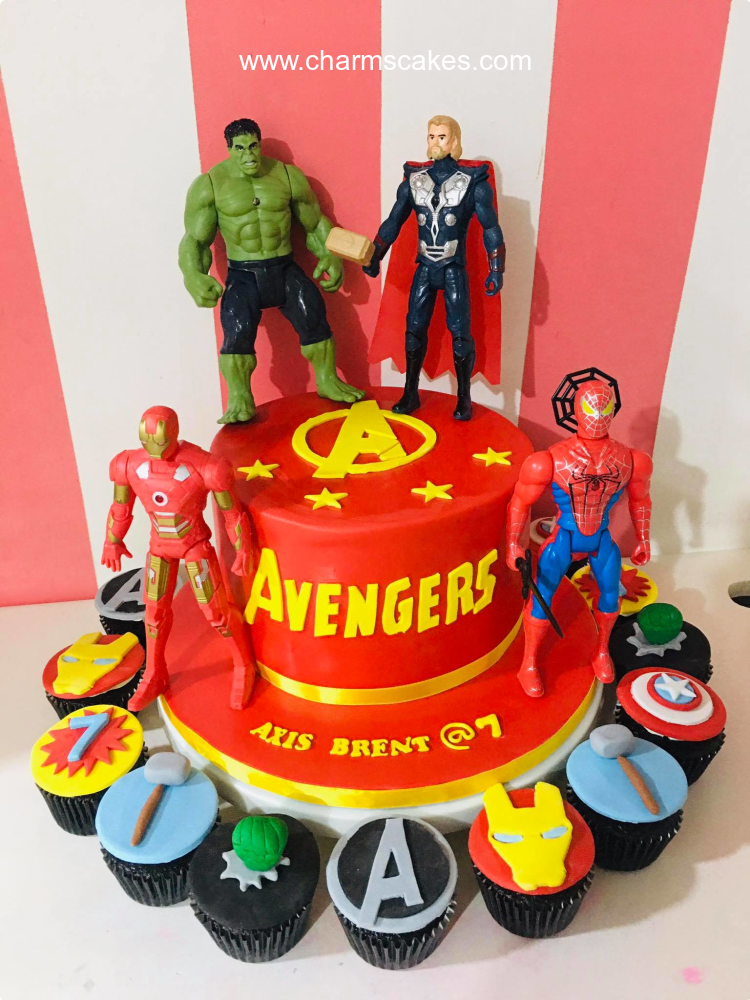 Red Avengers Set Avengers Custom Cake