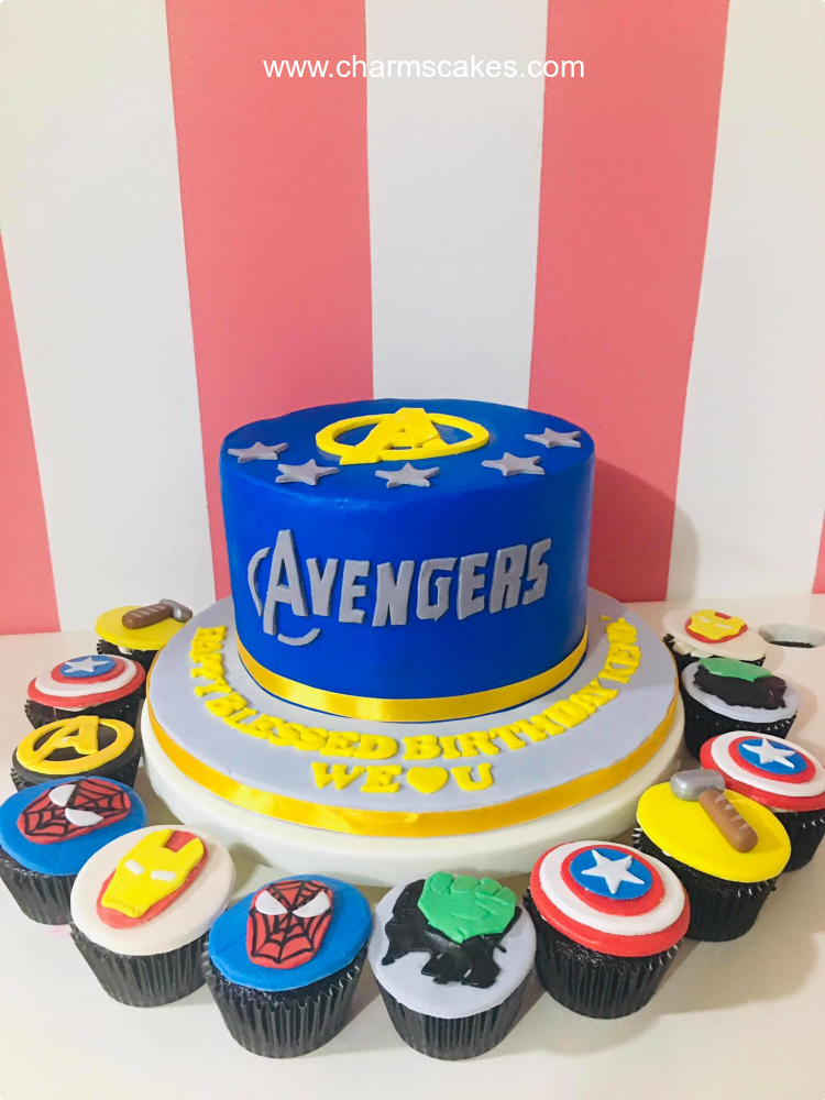 Blue Avenger Avengers Custom Cake