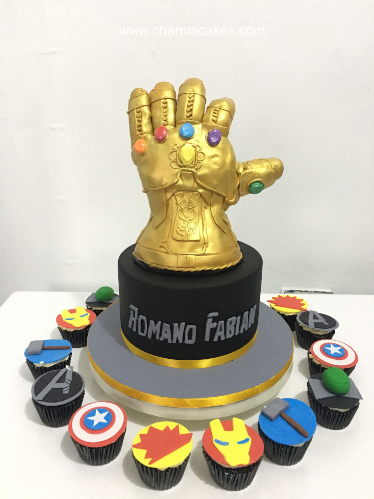 Ubuntu ® - Happy Birthday Cake Topper for Avengers Thanos Hand/MDF Pearl  Gold/Laser Engraving/Different Diamond Look/Special Party Cake Decoration  Product - (Pack of 1 - Color Pearl Gold) : Amazon.in: Toys &