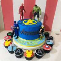 Blue Avengers Avengers Custom Cake