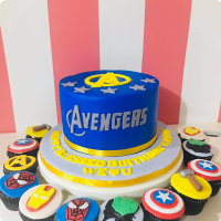 Blue Avenger Avengers Custom Cake