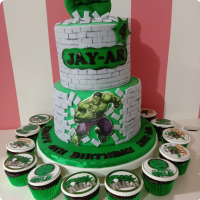 Hulk Smask Avengers Custom Cake