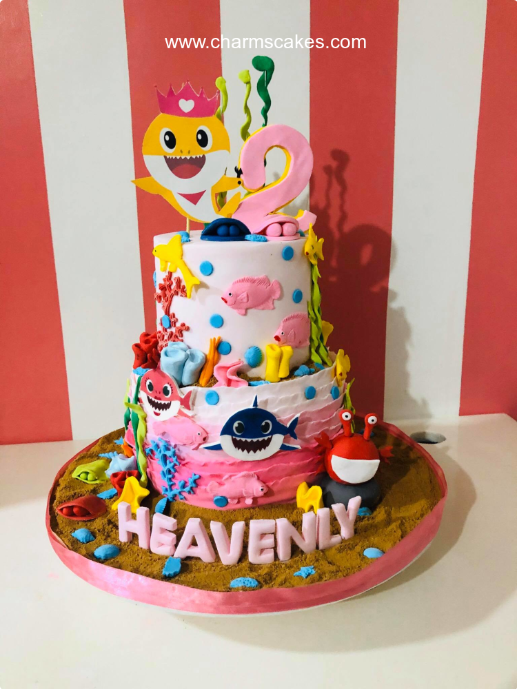 Heavenly Baby Shark Custom Cake