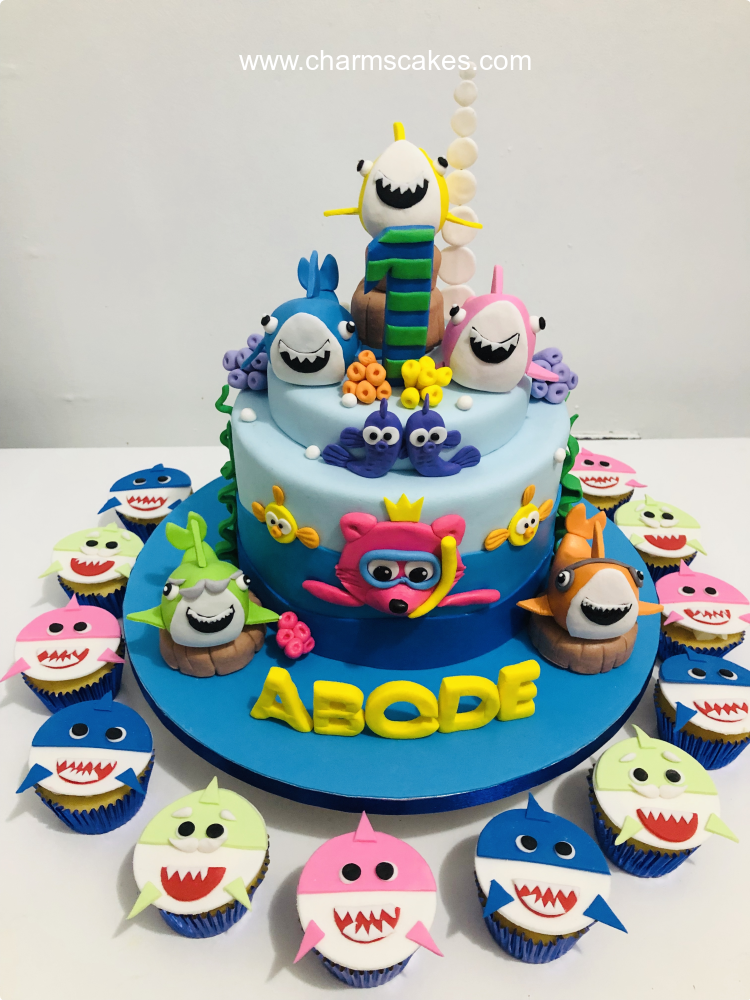 ABCDE Baby Shark Custom Cake