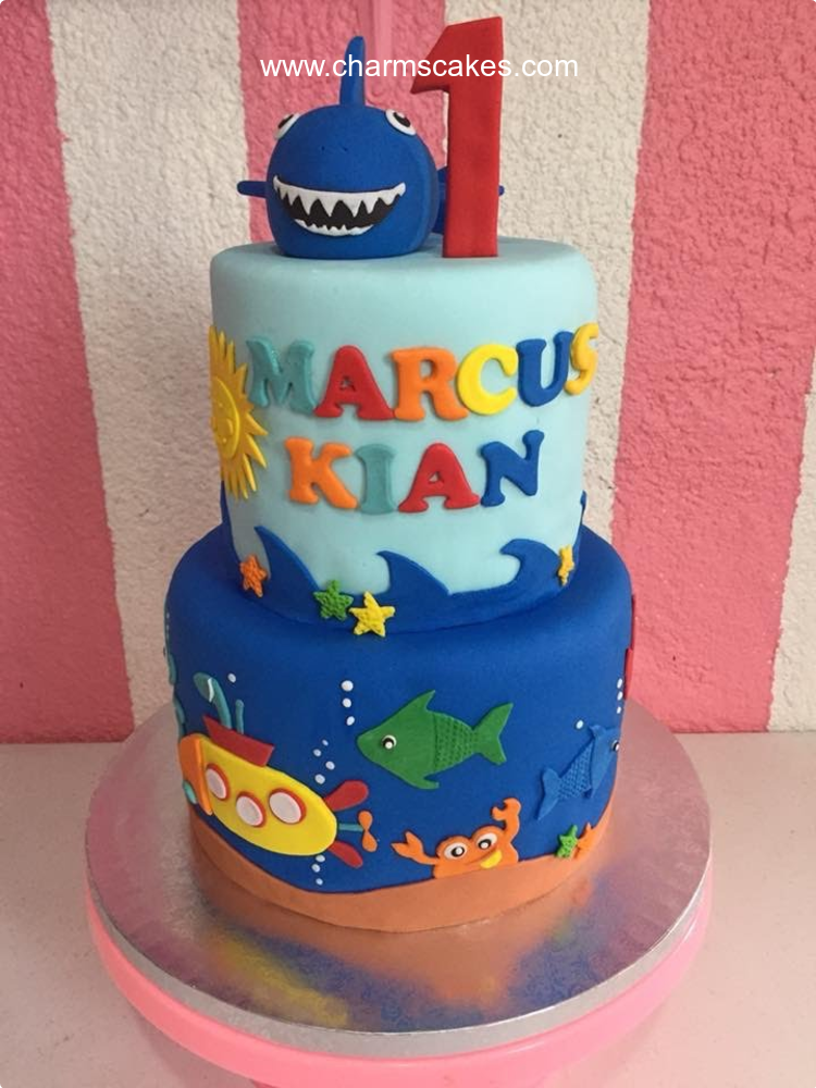 Kian Baby Shark Custom Cake