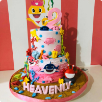 Heavenly Baby Shark Custom Cake