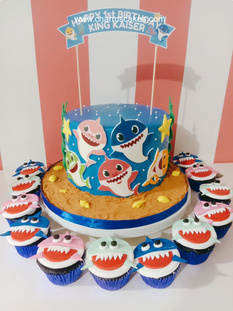 Shark Fam Baby Shark Custom Cake