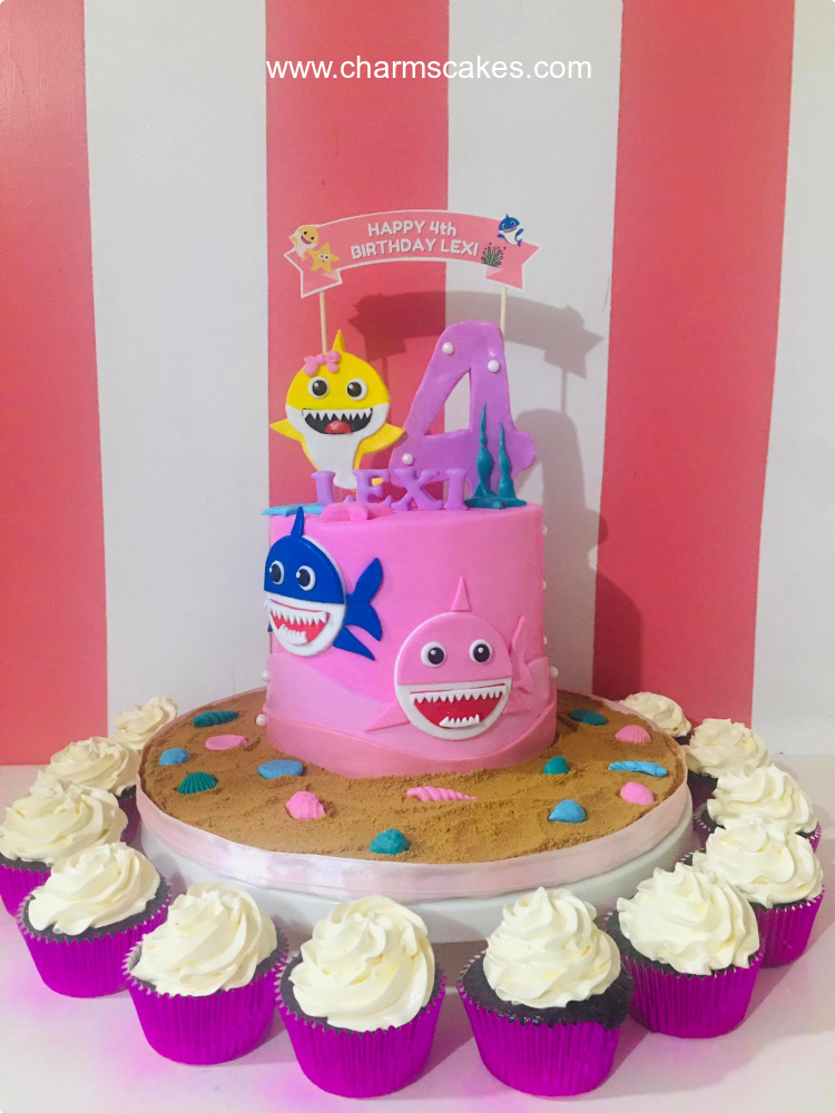 Baby Shark Birthday Cake 8 inch, Food & Drinks, Homemade Bakes on Carousell