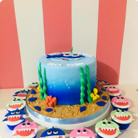 Sany beach Baby Shark Custom Cake