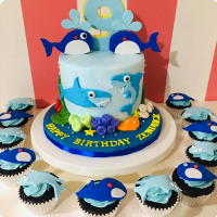 Shark Buddies Baby Shark Custom Cake