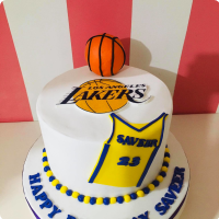 Laker's Ball Basket Ball Custom Cake