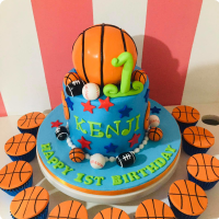 Two Step Birthday Cake for Kids with Sports Balls – Expressluv-India