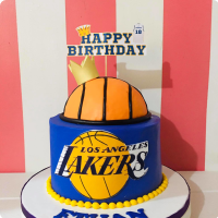 Ethan Lakers Basket Ball Custom Cake