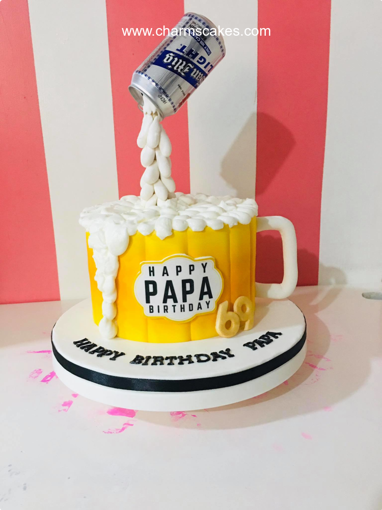 Corona beer in bucket cake