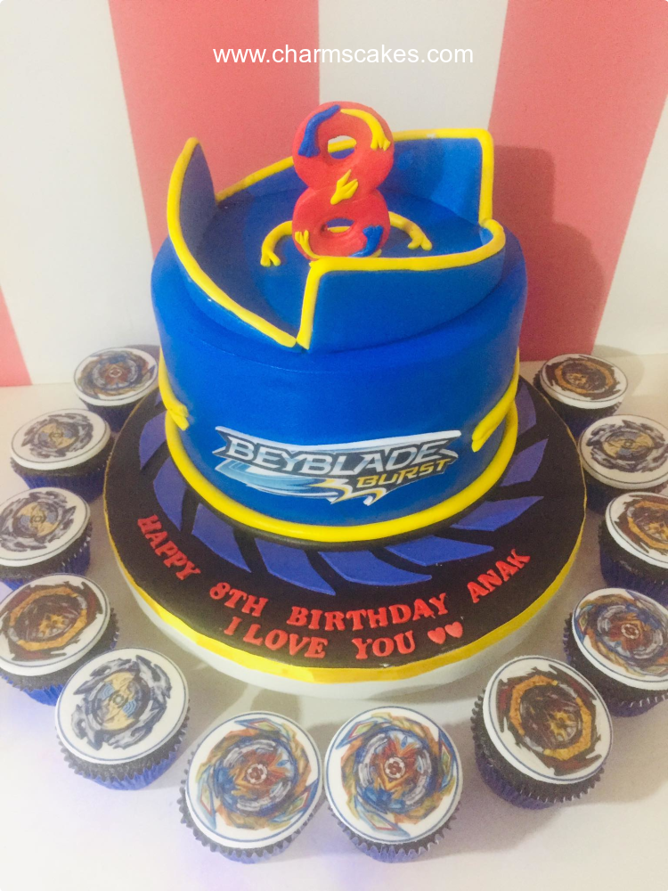 Young Son's Beyblade Custom Cake