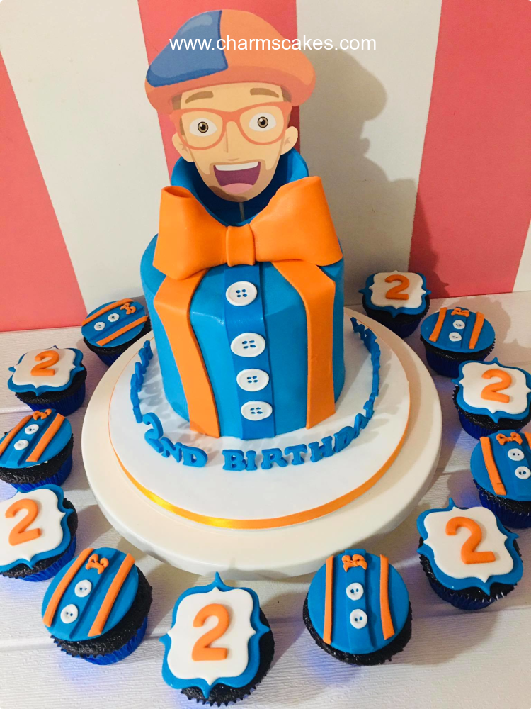 Nathan's Blippi Custom Cake