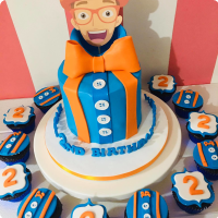 Nathan's Blippi Custom Cake