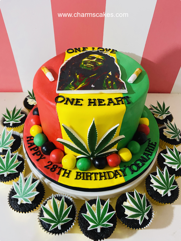 One Love Bob Marley Custom Cake