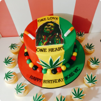 Leaves Bob Marley Custom Cake