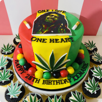 One Love Bob Marley Custom Cake