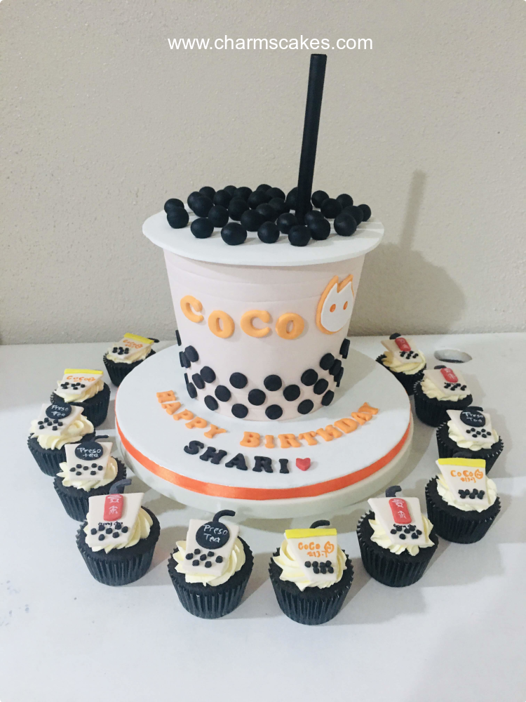 Milktea Business Custom Cake