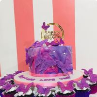 Violet butterflies Butterfly Custom Cake