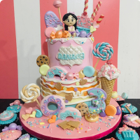 Buy Barbie In Flower Land Fondant Cake| Online Cake Delivery - CakeBee